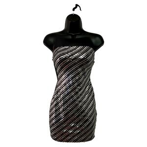 Silver & Black Sequence Mini Tube Dress Size Small NWOT 🖤